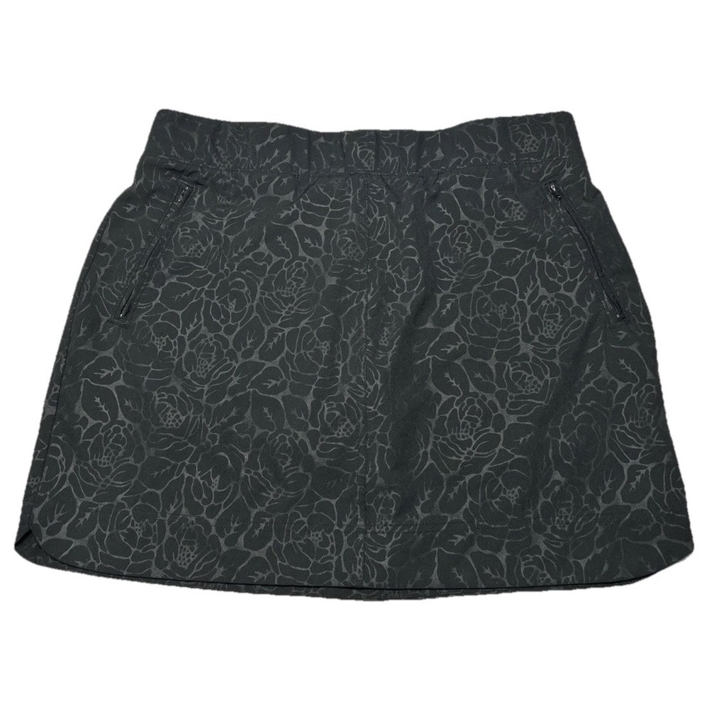 Orvis Embossed Pull-On Travel Activewear Skort Size Large Zip Pockets
